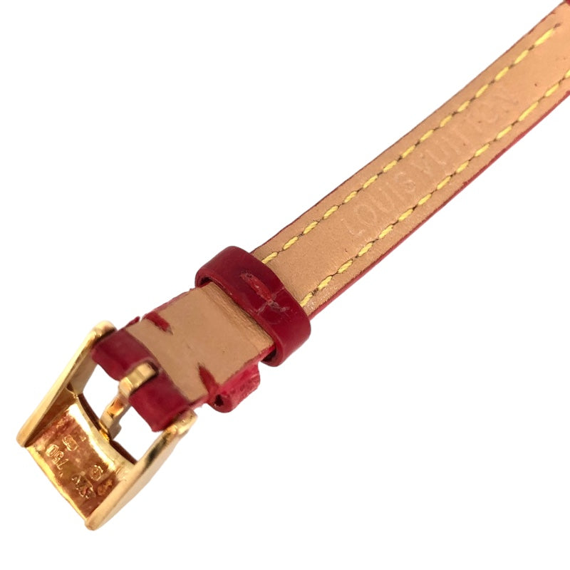 ルイ・ヴィトン LOUIS VUITTON タンブール ビジュ ホワイトシェル Q151L ホワイトシェル文字盤 K18イエローゴールド/アリゲーターレザー クオーツ レディース 腕時計