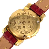ルイ・ヴィトン LOUIS VUITTON タンブール ビジュ ホワイトシェル Q151L ホワイトシェル文字盤 K18イエローゴールド/アリゲーターレザー クオーツ レディース 腕時計