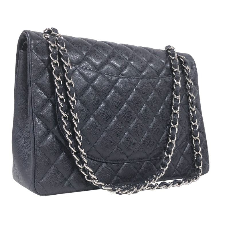 シャネル CHANEL デカマトラッセ34 A58601 18番台 ネイビー/SV金具 キャビアスキン レディース ショルダーバッグ