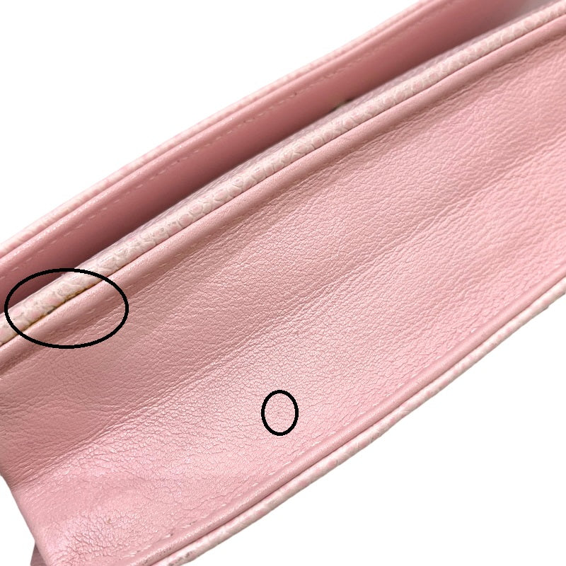 シャネル CHANEL ココマーク チェーンウォレット A48654 16番台 ピンク シルバー金具 キャビアスキン レディース ショルダーバッグ