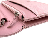 シャネル CHANEL ココマーク チェーンウォレット A48654 16番台 ピンク シルバー金具 キャビアスキン レディース ショルダーバッグ