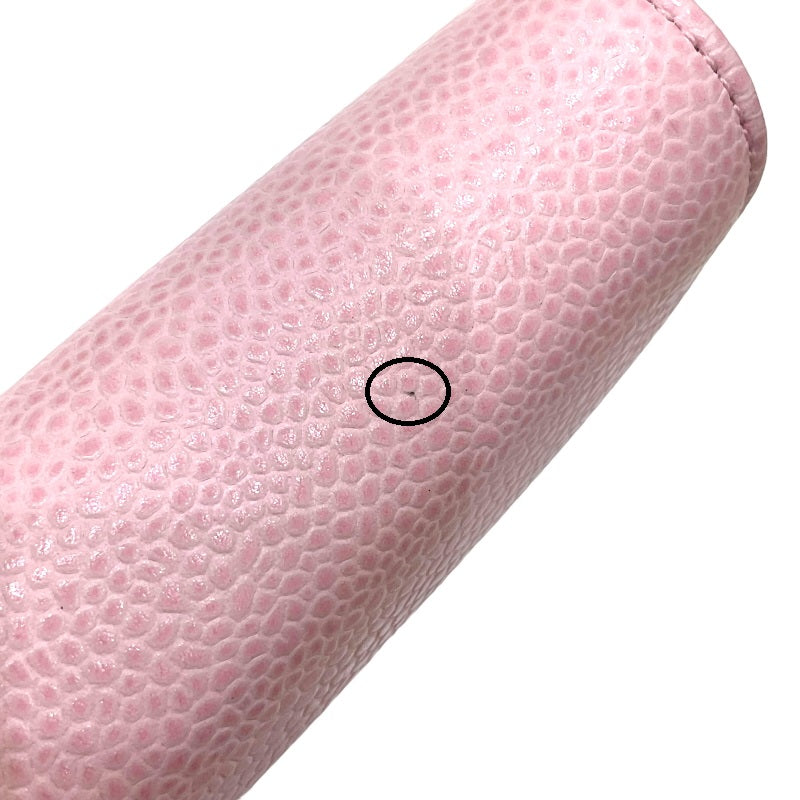 シャネル CHANEL ココマーク チェーンウォレット A48654 16番台 ピンク シルバー金具 キャビアスキン レディース ショルダーバッグ