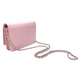 シャネル CHANEL ココマーク チェーンウォレット A48654 16番台 ピンク シルバー金具 キャビアスキン レディース ショルダーバッグ