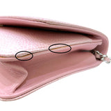 シャネル CHANEL ココマーク チェーンウォレット A48654 16番台 ピンク シルバー金具 キャビアスキン レディース ショルダーバッグ
