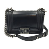 シャネル CHANEL ボーイシャネル20 21番台 ブラック シルバー金具 カーフ カーフ レディース ショルダーバッグ