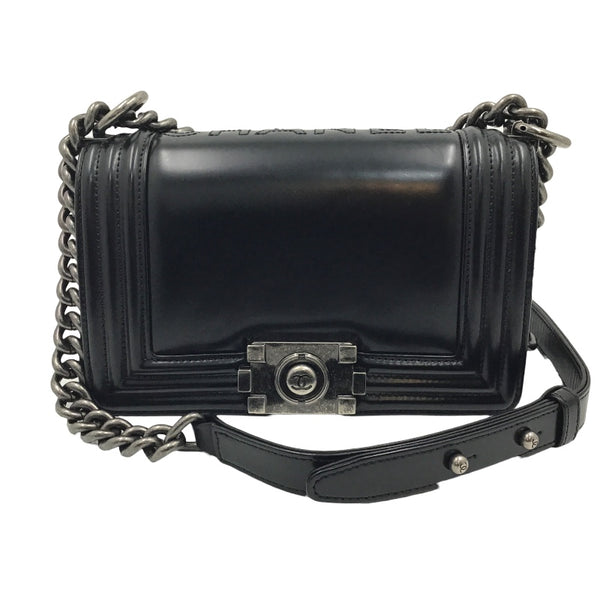 シャネル CHANEL ボーイシャネル20 21番台 ブラック シルバー金具 カーフ カーフ レディース ショルダーバッグ