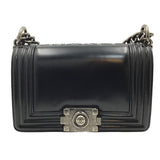 シャネル CHANEL ボーイシャネル20 21番台 ブラック シルバー金具 カーフ カーフ レディース ショルダーバッグ