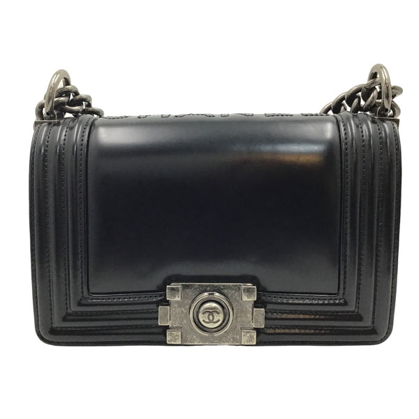 シャネル CHANEL ボーイシャネル20 21番台 ブラック シルバー金具 カーフ カーフ レディース ショルダーバッグ