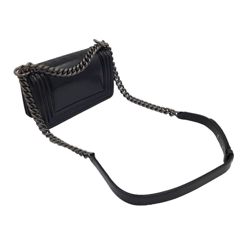 シャネル CHANEL ボーイシャネル20 21番台 ブラック シルバー金具 カーフ カーフ レディース ショルダーバッグ