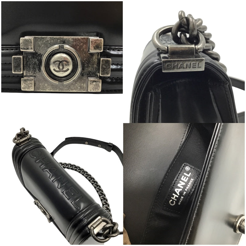 シャネル CHANEL ボーイシャネル20 21番台 ブラック シルバー金具 カーフ カーフ レディース ショルダーバッグ