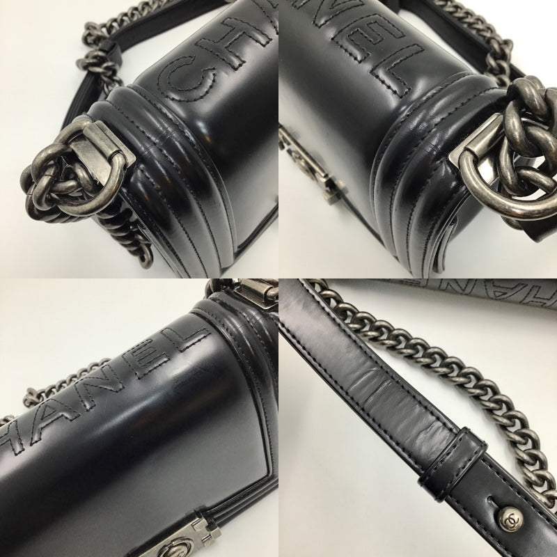 シャネル CHANEL ボーイシャネル20 21番台 ブラック シルバー金具 カーフ カーフ レディース ショルダーバッグ