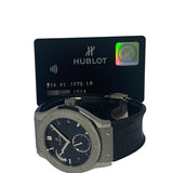 ウブロ HUBLOT クラシックフュージョン パワーリザーブ 8デイズ チタニウム 516.NX.1470.LR ブラック チタン/アリゲーターベルト 自動巻き メンズ 腕時計