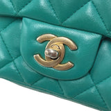 シャネル CHANEL ミニマトラッセ20 A69900 27番台 グリーン ゴールド金具 ラムスキン レディース ショルダーバッグ
