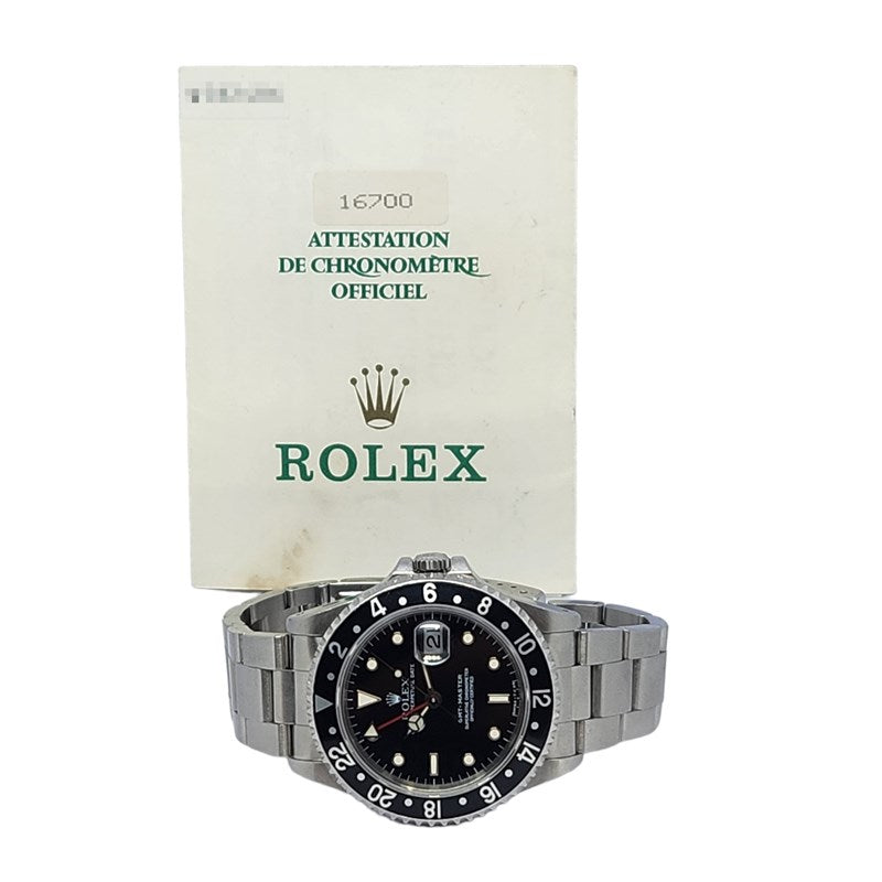 ロレックス ROLEX GMTマスター2 W番 16700 ブラック SS 自動巻き メンズ 腕時計