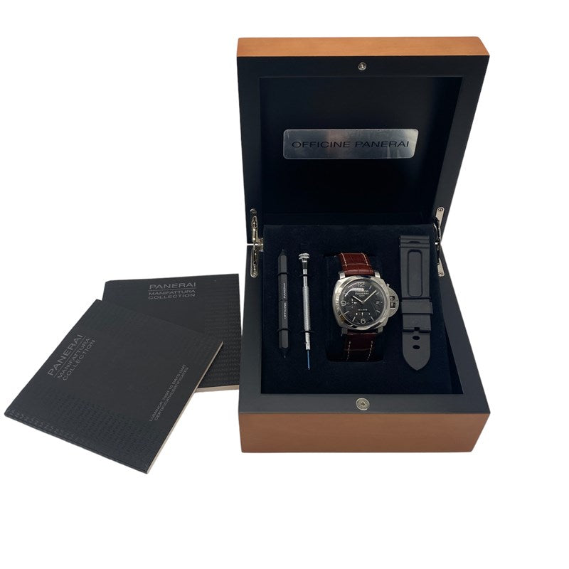 パネライ PANERAI ルミノール1950 10デイズGMT PAM00270 ブラック SS/革ベルト 自動巻き メンズ 腕時計 |  中古ブランドリユースショップ OKURA(おお蔵)
