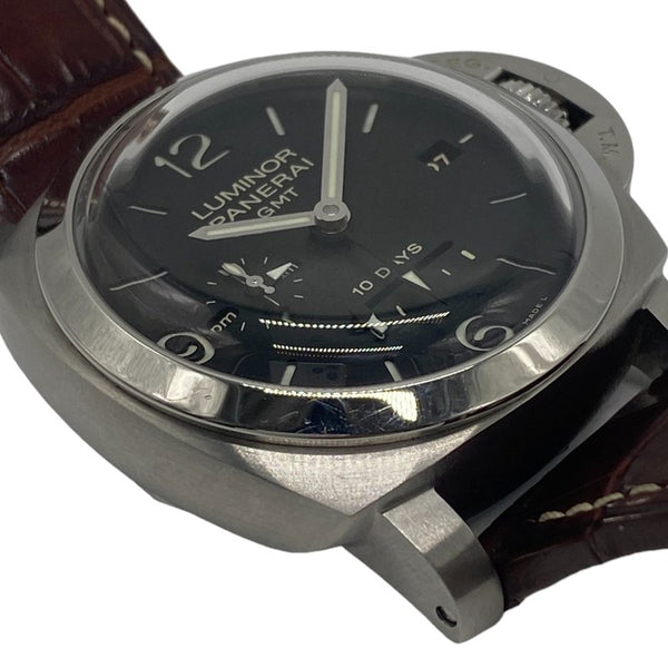 パネライ PANERAI ルミノール1950 10デイズGMT PAM00270 ブラック  SS/革ベルト 自動巻き メンズ 腕時計