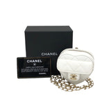 シャネル CHANEL ハート チェーンショルダー AP2783 32番台 ホワイト ゴールド金具 ラムスキン レディース ショルダーバッグ