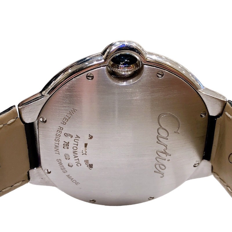 カルティエ Cartier バロンブルーLM W6901351 シルバー K18WG/革