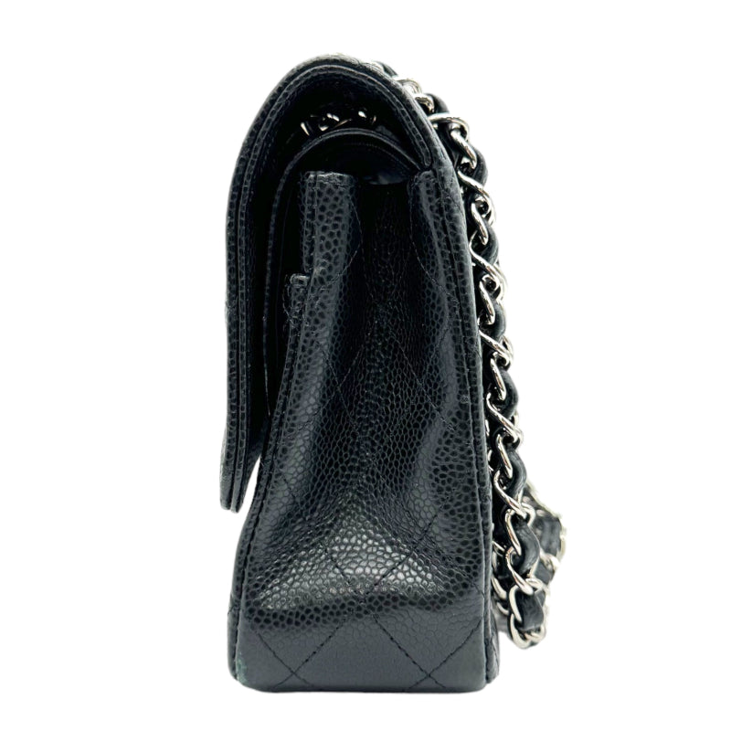 シャネル CHANEL マトラッセ25 チェーンショルダーバッグ A01112 ブラック シルバー金具 キャビアスキン レディース ショルダーバッグ