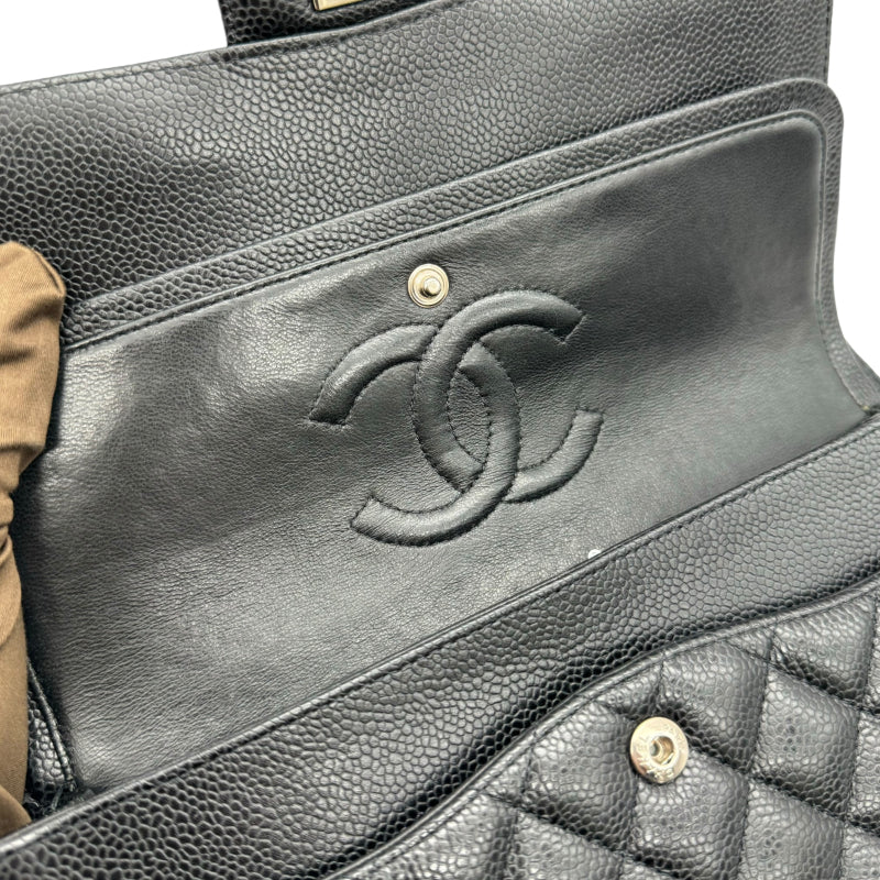 シャネル CHANEL マトラッセ25 チェーンショルダーバッグ A01112 ブラック シルバー金具 キャビアスキン レディース ショルダーバッグ