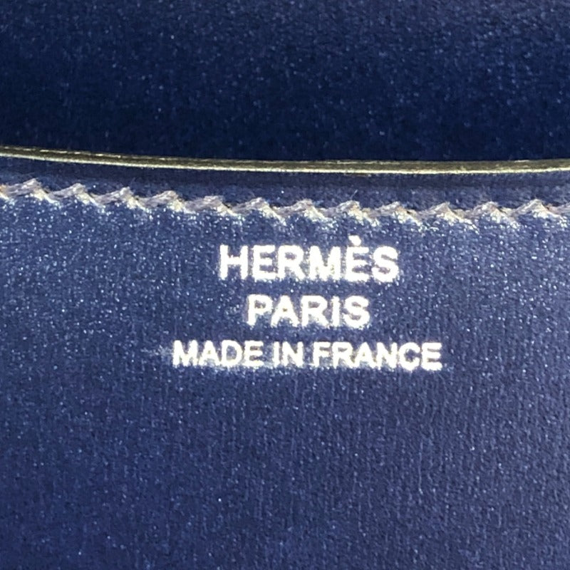 エルメス HERMES コンスタンス3 ミニ U刻 ブルーサーフィル シルバー金具 ボックスカーフ レディース ショルダーバッグ