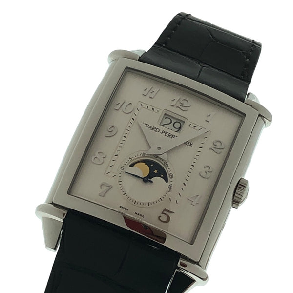 ジラール・ペルゴ GIRARD PERREGAUX ヴィンテージ1945 XXL ラージ デイト&ムーンフェイズ 25882-11-121-BB6B SS/クロコベルト メンズ 腕時計