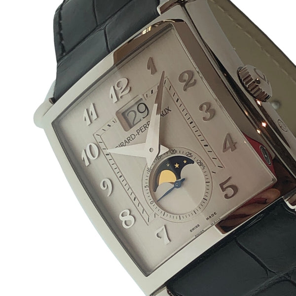 ジラール・ペルゴ GIRARD PERREGAUX ヴィンテージ1945 XXL ラージ デイト&ムーンフェイズ 25882-11-121-BB6B SS/クロコベルト メンズ 腕時計
