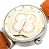 ルイ・ヴィトン LOUIS VUITTON タンブール ムーンディヴァインMM ホワイトシェル QA019Z ホワイトシェル SS/革ベルト クオーツ レディース 腕時計
