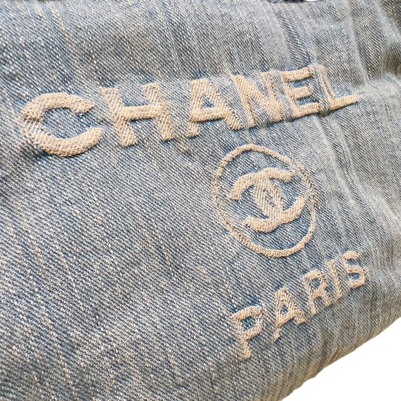 シャネル CHANEL ドーヴィル スモール 2wayトートバッグ AS3257 ライトブルー　シルバー金具 デニムキャンバス レディース ショルダーバッグ