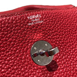 エルメス HERMES リンディ34 □Q刻 ルージュカザック　SV金具 トリヨン レディース ショルダーバッグ