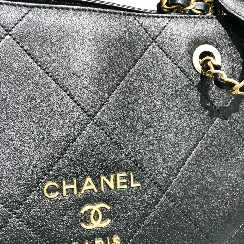 シャネル CHANEL スモールショッピングチェーントートバッグ AS2752 ブラック マットゴールド金具 カーフ レディース トートバッグ