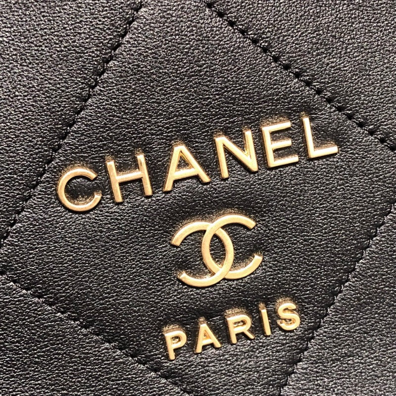 シャネル CHANEL スモールショッピングチェーントートバッグ AS2752 ブラック マットゴールド金具 カーフ レディース トートバッグ