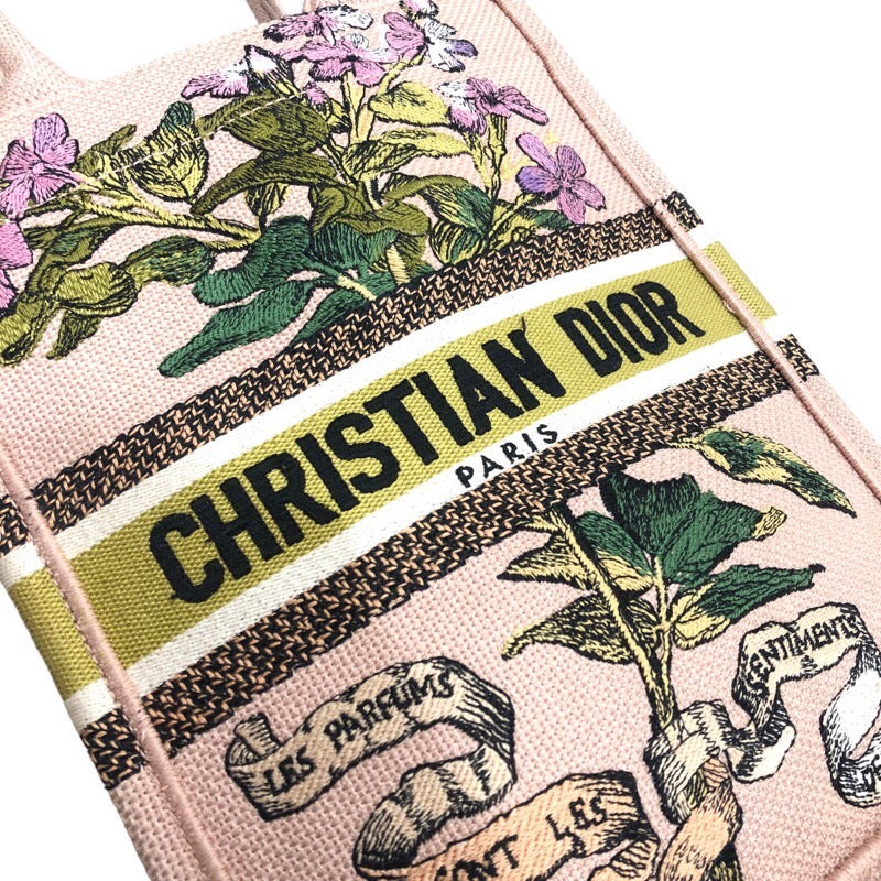 クリスチャン・ディオール Christian Dior ブックトート バーティカル ピンク キャンバス レディース ハンドバッグ