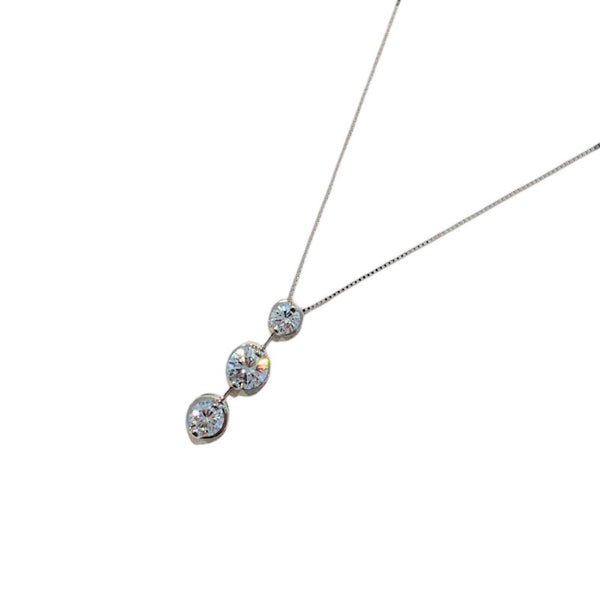 3連ダイヤネックレス D0.771ct D0.294ct D0.523ct Pt850/Pt900 ジュエリー