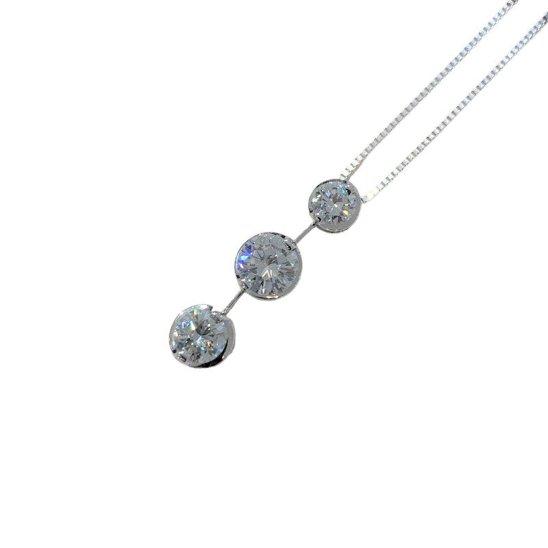 3連ダイヤネックレス D0.771ct D0.294ct D0.523ct Pt850/Pt900 ジュエリー