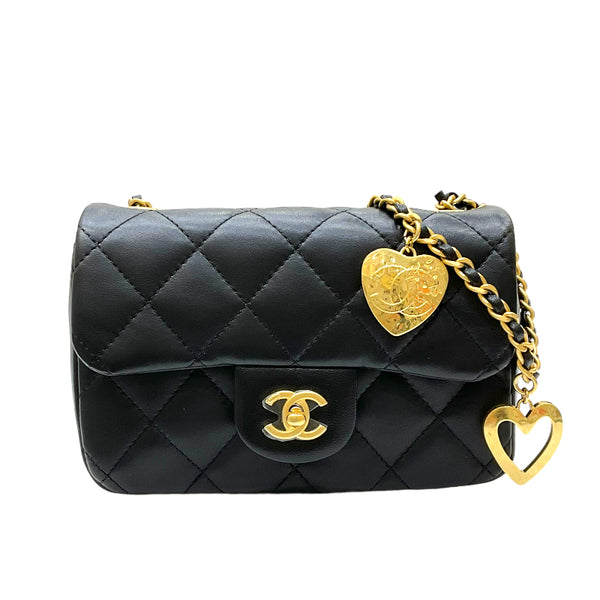 シャネル CHANEL マトラッセ ミニフラップバッグ AS3456 ブラック ゴールド金具 ラムスキン レディース チェーンショルダーバッグ