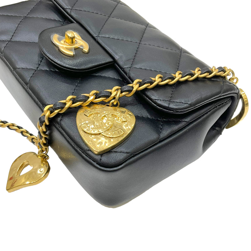 シャネル CHANEL マトラッセ ミニフラップバッグ AS3456 ブラック ゴールド金具 ラムスキン レディース チェーンショルダーバッグ