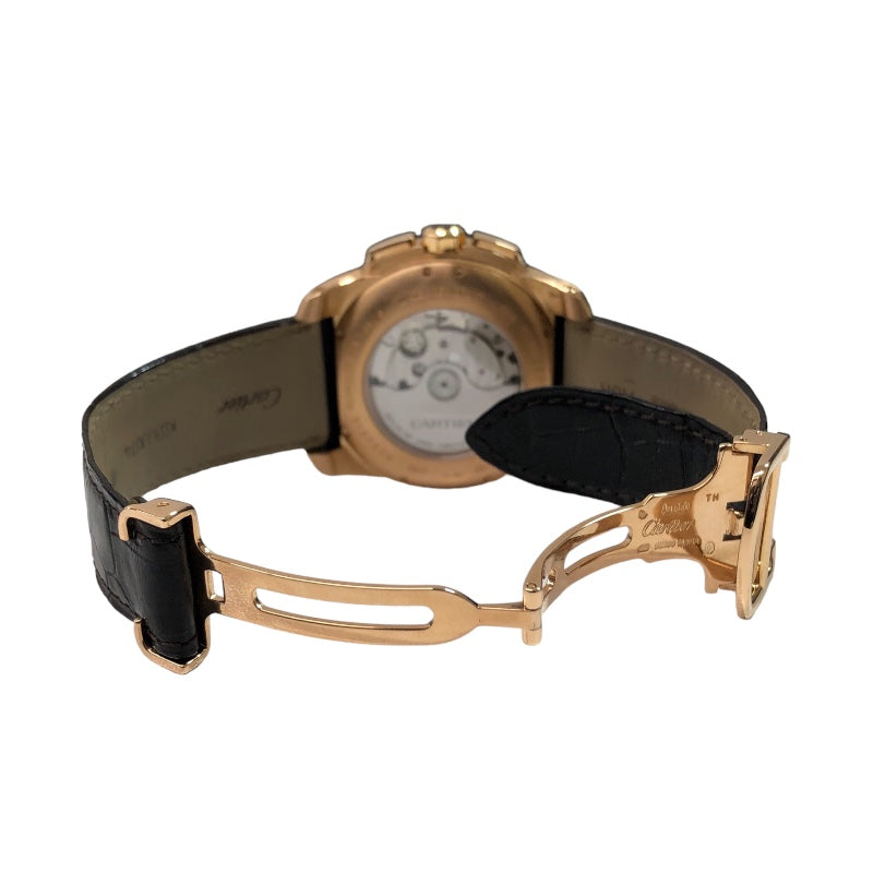 カルティエ Cartier カリブルドゥカルティエ クロノグラフ W71 00044 K14ピンクゴールド メンズ 腕時計 |  中古ブランドリユースショップ OKURA(おお蔵)