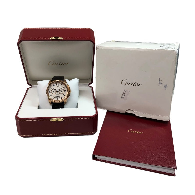 カルティエ Cartier カリブルドゥカルティエ クロノグラフ W71 00044 K14ピンクゴールド メンズ 腕時計 |  中古ブランドリユースショップ OKURA(おお蔵)