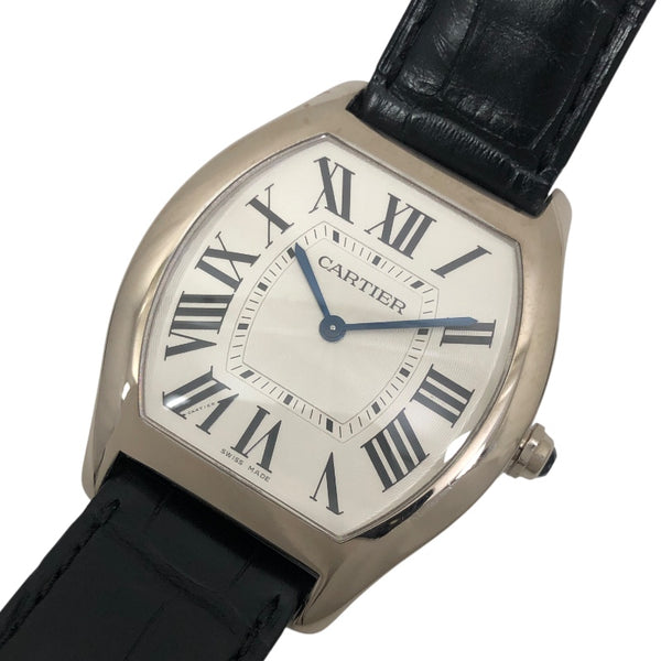 カルティエ Cartier トーチュLM WGTO0003 ホワイト  K18WG/レザーストラップ 手巻き メンズ 腕時計