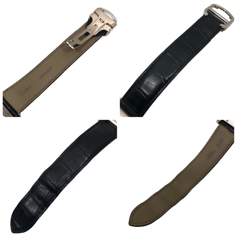 カルティエ Cartier トーチュLM WGTO0003 ホワイト  K18WG/レザーストラップ 手巻き メンズ 腕時計