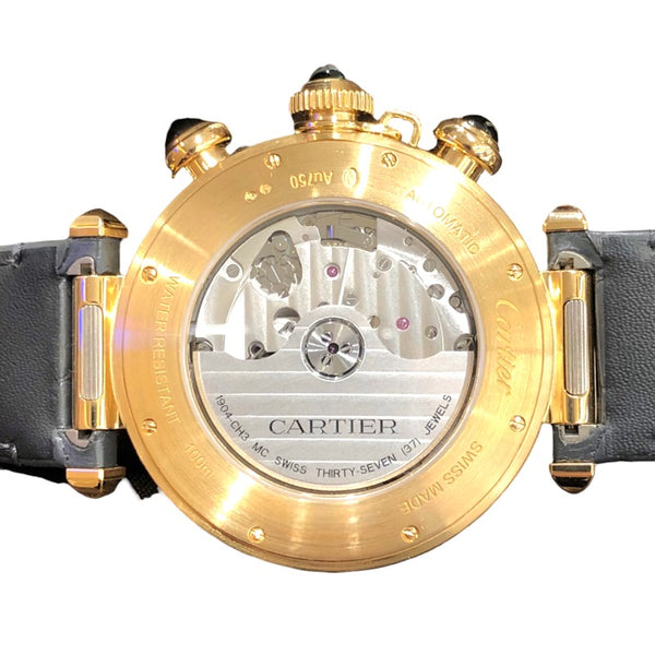 カルティエ Cartier パシャ　ドゥ　カルティエ クロノグラフ WGPA0017 ホワイト  K18YG 自動巻き レディース 腕時計
