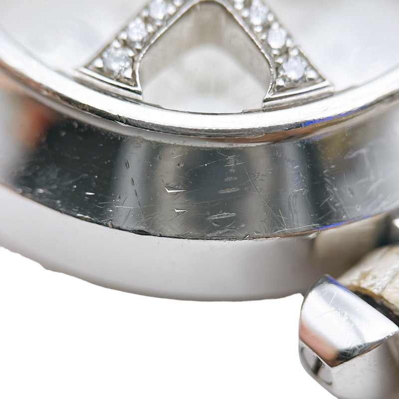 カルティエ Cartier パシャ32 グリッドダイヤ WJ101456 ホワイト  K18WG/レザーストラップ 自動巻き レディース 腕時計