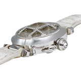 カルティエ Cartier パシャ32 グリッドダイヤ WJ101456 ホワイト  K18WG/レザーストラップ 自動巻き レディース 腕時計