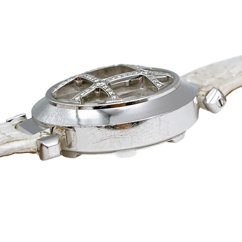 カルティエ Cartier パシャ32 グリッドダイヤ WJ101456 ホワイト  K18WG/レザーストラップ 自動巻き レディース 腕時計