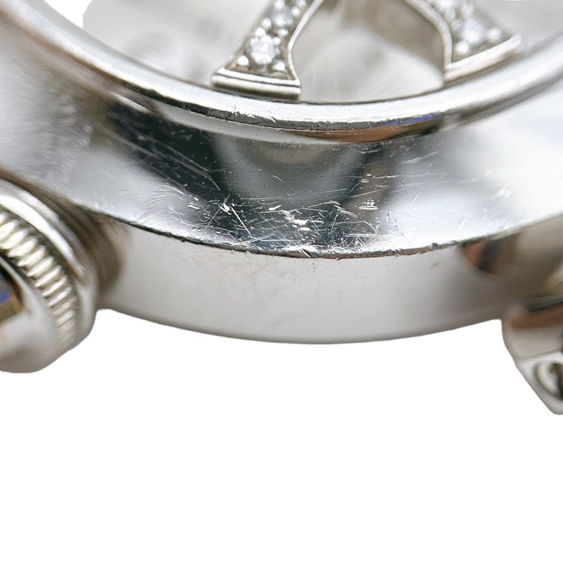 カルティエ Cartier パシャ32 グリッドダイヤ WJ101456 ホワイト  K18WG/レザーストラップ 自動巻き レディース 腕時計