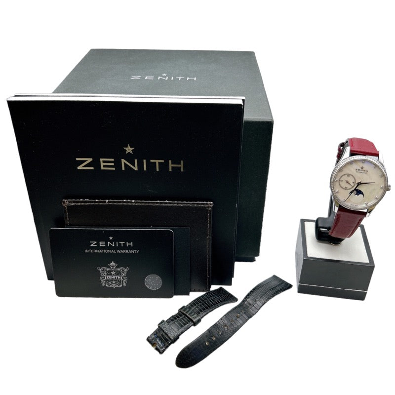 ゼニス ZENITH クラスエリート ウルトラシン ムーンフェイズ ホワイト 