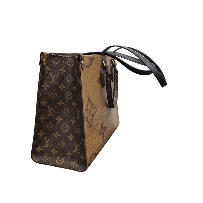 ルイ・ヴィトン LOUIS VUITTON オンザゴーMM M45321 ブラウン　ゴールド金具 モノグラム・ジャイアント ユニセックス ハンドバッグ