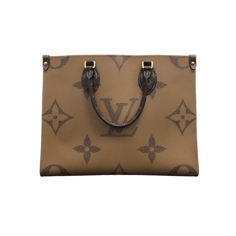 ルイ・ヴィトン LOUIS VUITTON オンザゴーMM M45321 ブラウン　ゴールド金具 モノグラム・ジャイアント ユニセックス ハンドバッグ