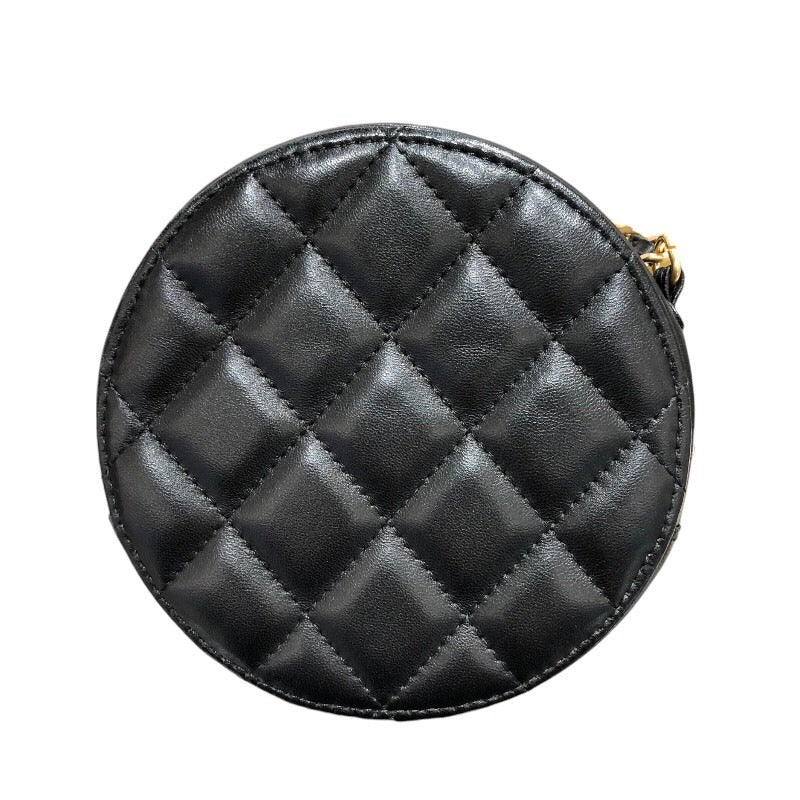 シャネル CHANEL サークルチェーンショルダー A33818 ブラック マットゴールド金具 ラムスキン レディース ショルダーバッグ